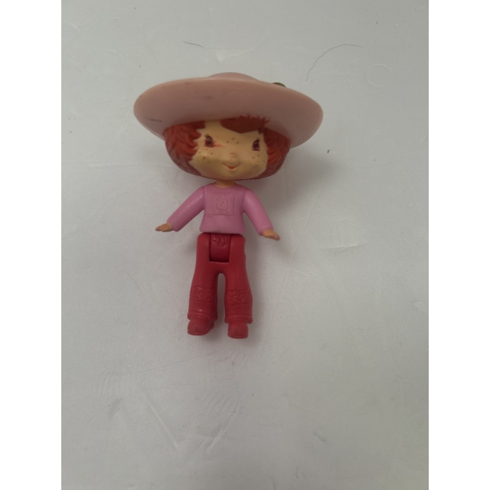 Vintage Strawberry Shortcake Mini Doll Figure Pink Hat Red Pants Kenner 80s